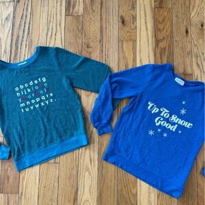 Wildfox Kids Love Yourself Up To Snow Good BBJ Pullovers Size M 7/8